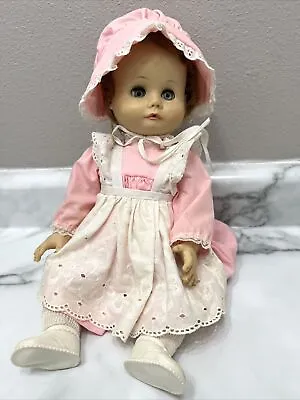Vintage MME Alexander Doll 1958 Sleepy Eye Baby Bonnet Fully Dressed Pink • $39.99