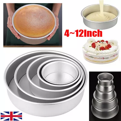 4/6/7/8/9/10/12 Inch Cake Mold Round DIY Cakes Pastry Mould Baking Tin Pan UK • £5.80