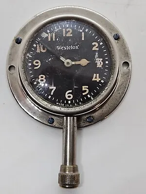 Antique 1920's WESTCLOX Car Automobile Dash Clock Black Dial With Luminous Hands • $74.99