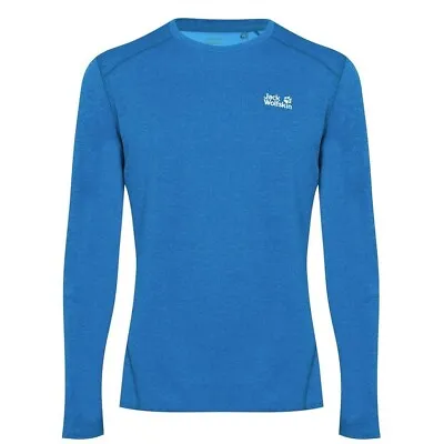 Jack Wolfskin Sky Range LS Mens Functional Shirt Large L - Petrol - Brand New • £15