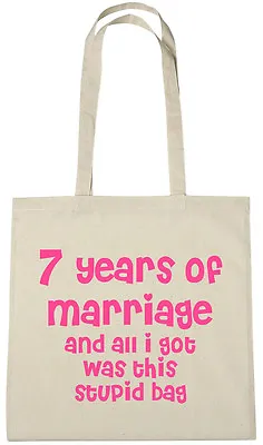 7 Years Of Marriage Bag 7th Wedding Anniversary Gift Presents For Her Women Wife • £5.99