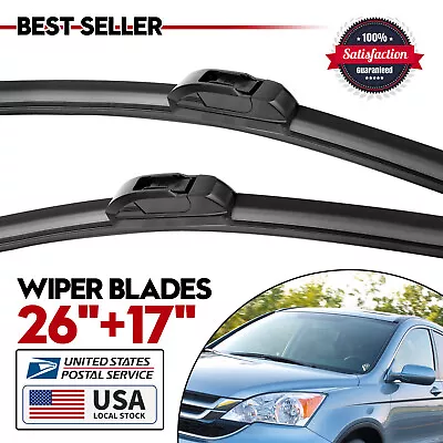 Front Windshield Wiper Blades Pair 26 +17  All Season For Nissan Sentra 07-12 • $11.89