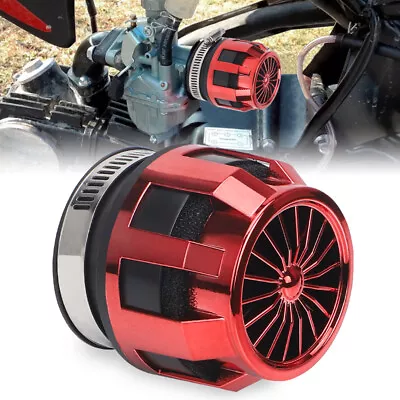 1x Motorcycle Air Intake Filter Cleaner Red For ATV Dirt Pit Bikes 35 42mm 48mm • $9.98