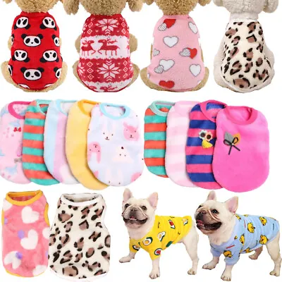 Pet Fleece Clothes Puppy Dog Jumper Sweater Small Yorkie Chihuahua Cat Outfit UK • £4.91