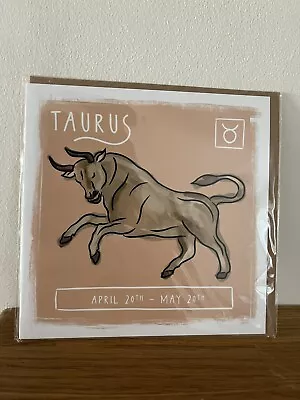 Taurus - Zodiac Star Sign Birthday Greeting Card & Envelope Wrapped • £1.39