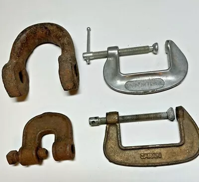 Vintage C Clamps Or Clevis Shackle For Décor Or Steampunk Art Medium Lot Of 4 • $17.49