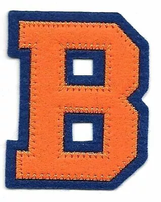 $2.99 • Buy 2  X 2 1/2  Orange Blue Block Letterman's Letter B Felt Patch