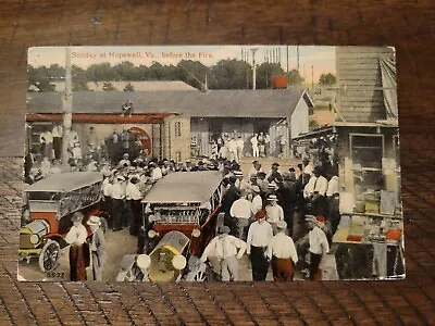 $3.99 • Buy Postcard VA Virginia Hopewell Petersburg Sunday Market Scene Before The Fire