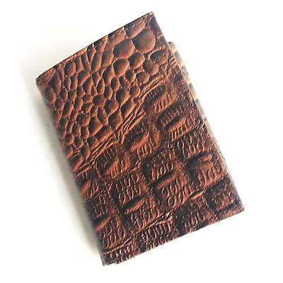 Brown Men's Genuine Leather Croc Print Trifold Wallet Cowboy Crocodile Style • $15.72