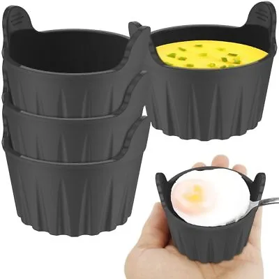 Cooking Accessories Air Fryer Egg Moulds Reusable Silicone Egg Poaching Cups • £4.09