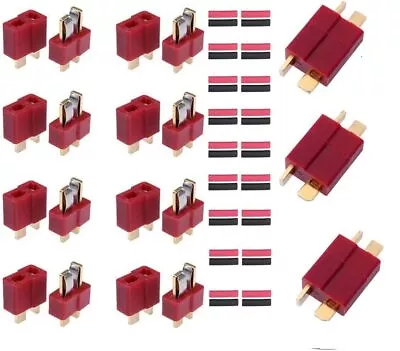 10 Pairs Deans T Plug Connectors Male And Female With 20pcs Shrink Tubing For... • $8.66