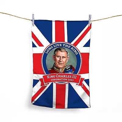 Sale King Charles Coronation - Union Jack - Portrait - Tea Towel Clearance • £9.99