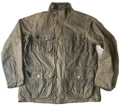£49.99 • Buy Barbour Utility Wax Jacket Coat A561 Rustic Brown Medium Distressed Patina Wear