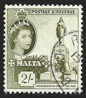 Malta Scott #258 2sh Queen Elizabeth II Used • $0.99