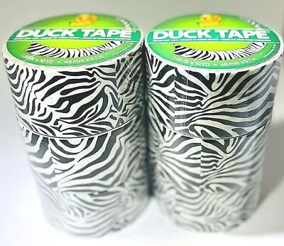 Duck # 1398132 Zebra Pattern Printed Duct Tape 1.88  X 10 Yds -Case 6 Rolls • $33