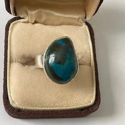 VTG Estate 925 Sterling Silver & Turquoise Ring Size 6.75 - Read Description • $20