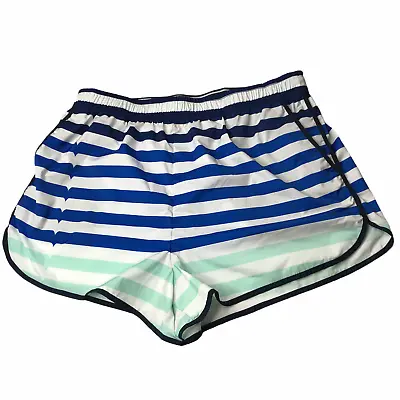 Hunter Target Shorts Swim Beach Athletic Striped Blue White Sz Women's Medium • $50.99