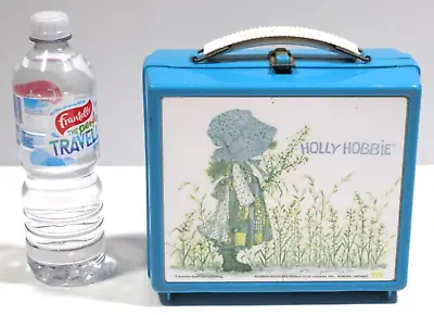 Vintage ALADDIN Holly Hobbie Blue Plastic Lunch Box With Handle (Canada) • $28.90