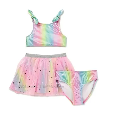 Unicorn Swimsuit Girls Size 4 5 6 6X Tankini Cover Up Tutu Skirt Swim Bikini NWT • $24.95