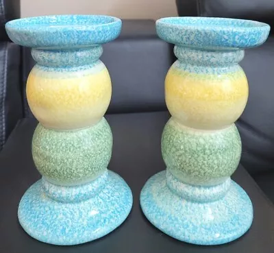 Vietri Italian Ceramic Candle Holder Set Of 2 Multicolor  • $29