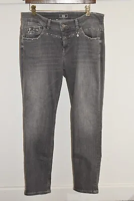 MAC Jeans RICH SLIM Model Rock Glam Cotton Blend Denim Gray Womens Jeans Size 12 • £210.84