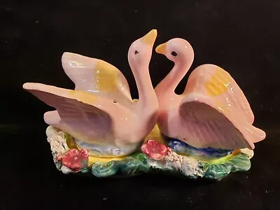 Vintage Pink Flamingo Or Pink Swan 3 Piece Salt And Pepper • $9.99