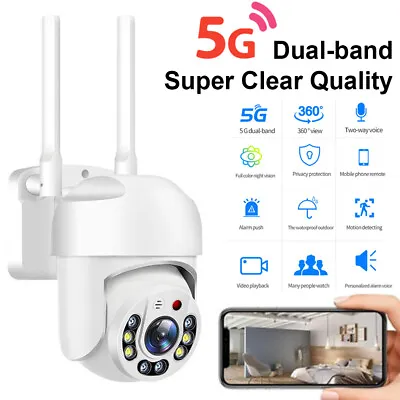 5G 1080P HD WIFI Wireless IP Camera Outdoor CCTV PTZ Smart Home Security IR Cam • £20.99
