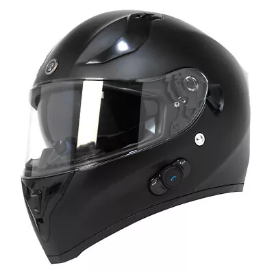 Torc T15B Bluetooth Full Face Dual Visor Street Motorcycle Helmet Flat Black S • $233.99