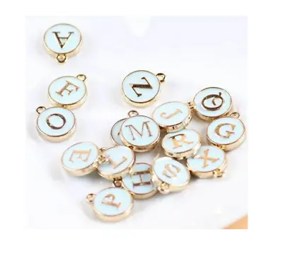 £1.19 • Buy Blue & Gold Alphabet Letter Charm Personalised Name Bracelet Jewellery Making