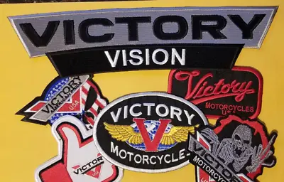 Victory Vision Motorcycle 6 Pc Embroidered Patch Approx 3x11.5  Back • $44.99