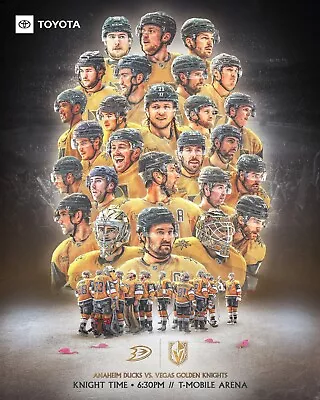 Vegas Golden Knights Vs Anaheim Ducks 4/18/24 Poster - Team Pic • $15