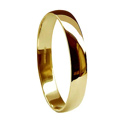 3mm 9ct Yellow Gold D-Shape Wedding Rings Profile UK HM Med Heavy X Heavy Bands • £79.21