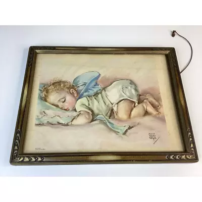 Vintage Bottoms Up Baby Framed Lithograph Print By Maud Tousey Fangel GP 8124 • $48.95