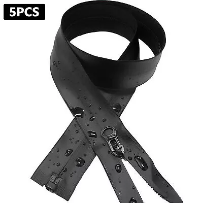 £7.16 • Buy 5Pcs Waterproof Zip Open End Nylon Zipper For Outdoor Jacket Coat Single Slider