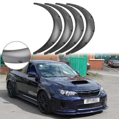 4* Carbon Fiber Fender Flares Eyebrow Arches Protector For Subaru WRX &STI Sedan • $94.11