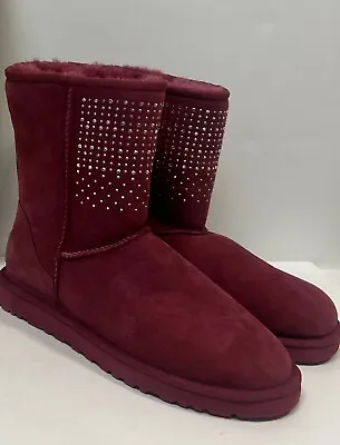 UGG Australia Boots Sangria Classic Short Bling Sheepskin Women Size 7 New • $90