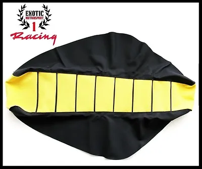  Ribbed Gripper Seat Cover Black/Yellow Suzuki RM85 RM 85 2002-2016 • $17.99