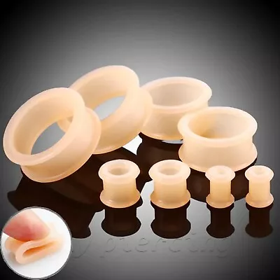 PAIR Skin Silicone Flexi Retainer Double Flared Tunnel Ear Plugs • $5.53