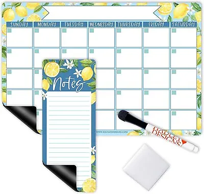 Lemon Large Magnetic Calendar For Fridge Dry Erase Board For Refrigerator -... • $19.99