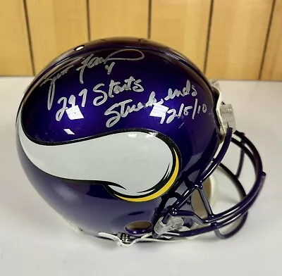 Brett Favre Vikings 297 Signed Full Size Riddell Authentic NFL Football Helmet • $549