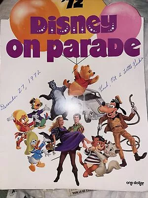 Vintage “DISNEY ON PARADE” 1972 Live Event Program  And Ticket Stubs • $12