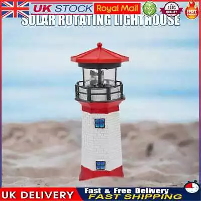 Lighthouse Shape Solar LED Light Garden Fence Yard Outdoor Decor Beacon Lamp • £14.09