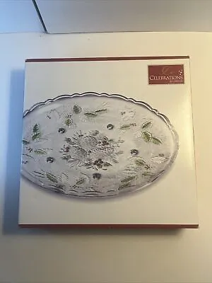 Mikasa Celebrations Winter Forest Glass Round Serving 15” Platter Christmas • $20