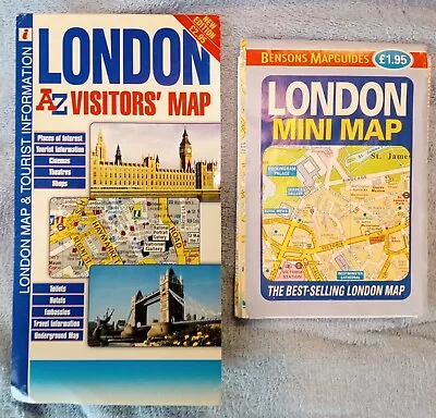 London Map Set Of 2: A-Z Visitor's Map (2012) & Benson's Mapguides Mini Map. • £5.02