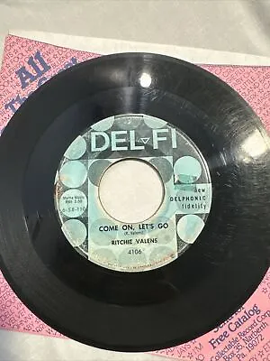 RICHIE VALENS - Come On Lets Go / Framed - Vinyl 45 1958 Del-Fi  4106 RARE MONO • $49.99