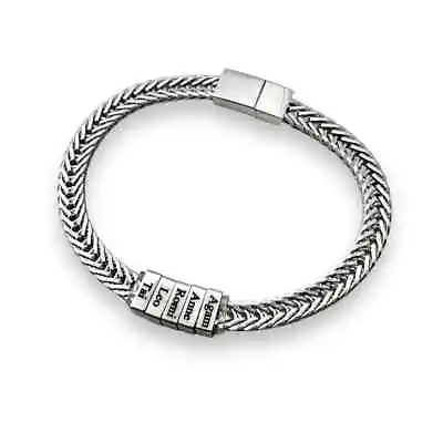 Dad Bracelet In Stainless Steel With Names Of Children Or Family Members For Men • £61.57