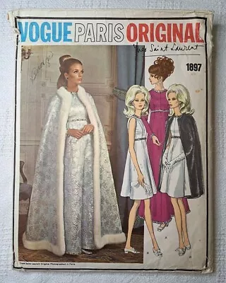 VOGUE Yves Saint Laurent Paris Original Sewing Pattern 1897 W/ ORIGINAL LABEL • $41.95