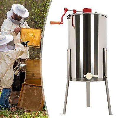 2/4 Frames Manual Bee Honey Extractor Beekeeping Equipment Stainless Steel • £209