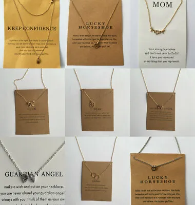 Romantic Necklace With Card Jewellery Gold/Silver Gift • £3.85