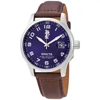 Invicta I-Force Blue Dial Dark Brown Leather Men's Watch 15254 • $54.47